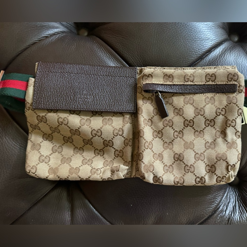GUCCI
Monogram Double Pocket Belt, fanny pack, waist bag, crossbody - Picture 1 of 5